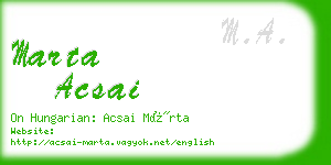 marta acsai business card